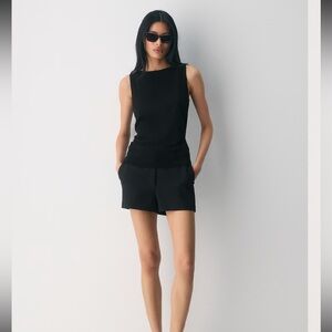 Babaton Black Tailored Mini Shorts